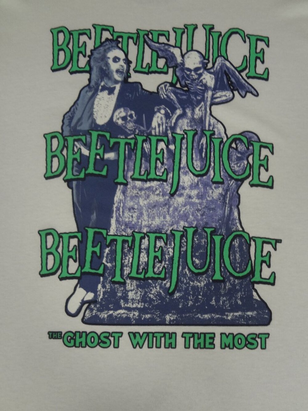 BEETLEJUICE BEETLEJUICE BEETLEJUICE GHOST WITH THE MOST WHITE LARGE T-SHIRT M75